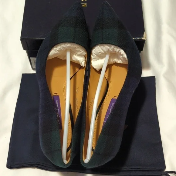 Ralph Lauren Celia Black Watch Tartan Pumps Women's Size 6/36 B Black Mu Tartan. - Picture 4 of 13